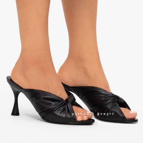 Balenciaga Shoes - BALENCIAGA 👀 Drapy 80 Mules Black Twist Knot Sandals Heels 37 7